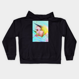 Glitch Girl Vaporwave Glitch Art Kids Hoodie